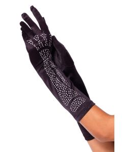 Handschoenen met Bot Motief - Zwart/Zilver