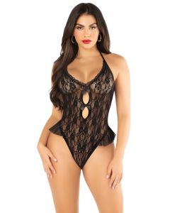 Leg Avenue Speelse Kanten Bodysuit - Zwart