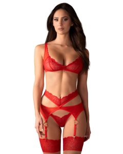 Obsessive 3-delige set Cupide Desir - Rood