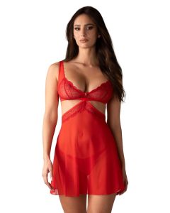 Obsessive Sensueel Uitlopende Babydoll - Rood