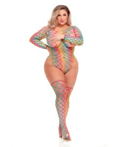 Pink Lipstick Plus Size Taste The Rainbow Teddy & Kousen - Regenboog